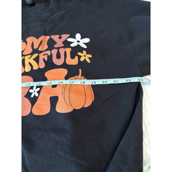 In My Thankful Era Black Graphic Sweatshirt L Gildan Cotton/Polyester Unisex - Picture 8 of 10